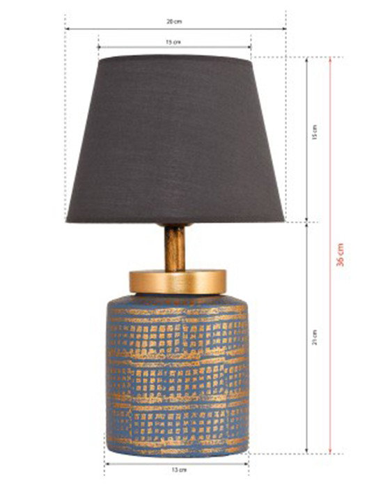 Opviq Lámpara de Mesa YL024 Azul y Dorado